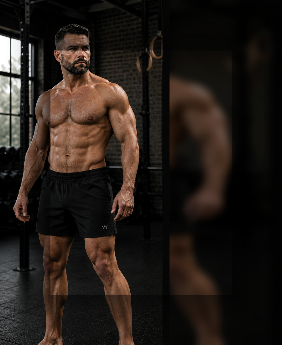Black VYRION 6 inch training short preview